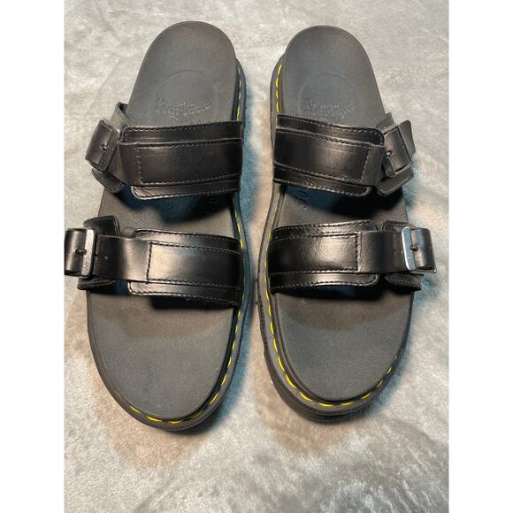 Dr Martens Air Wair Myles Black Unisex Double Strap Sandals Mens 11 Womens 12